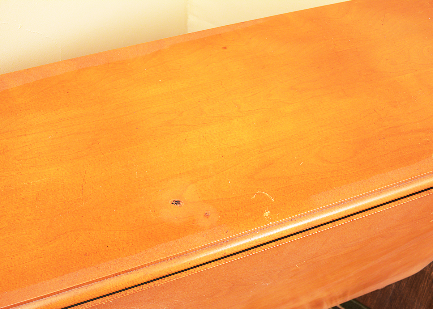 Mid Century Modern Heywood-Wakefield Drop Leaf Dining Table and Four Chairs