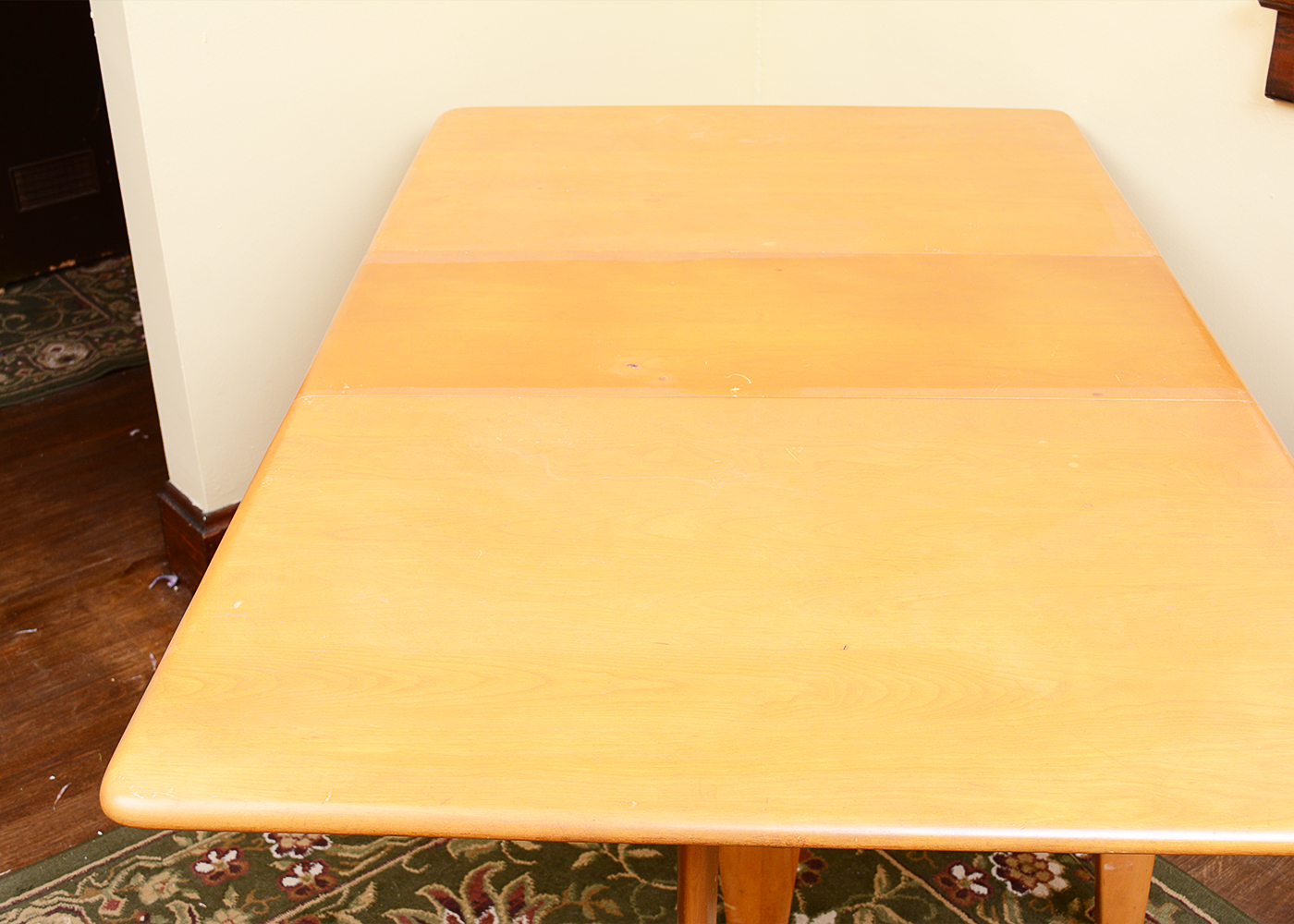 Mid Century Modern Heywood-Wakefield Drop Leaf Dining Table and Four Chairs