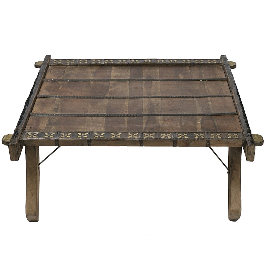 Antique North African Converted Camel Cart Coffee Table