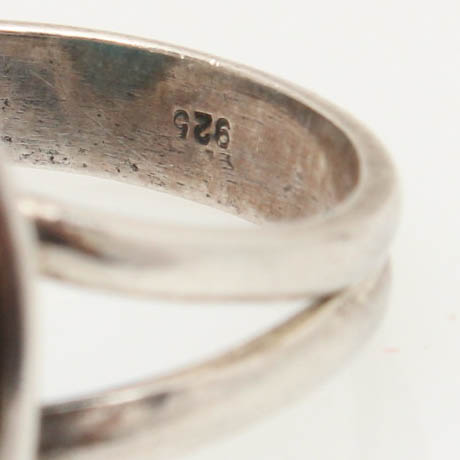 Pair of Sterling Silver Druzy Stone Rings