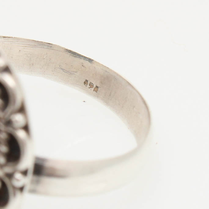 Pair of Sterling Silver Druzy Stone Rings