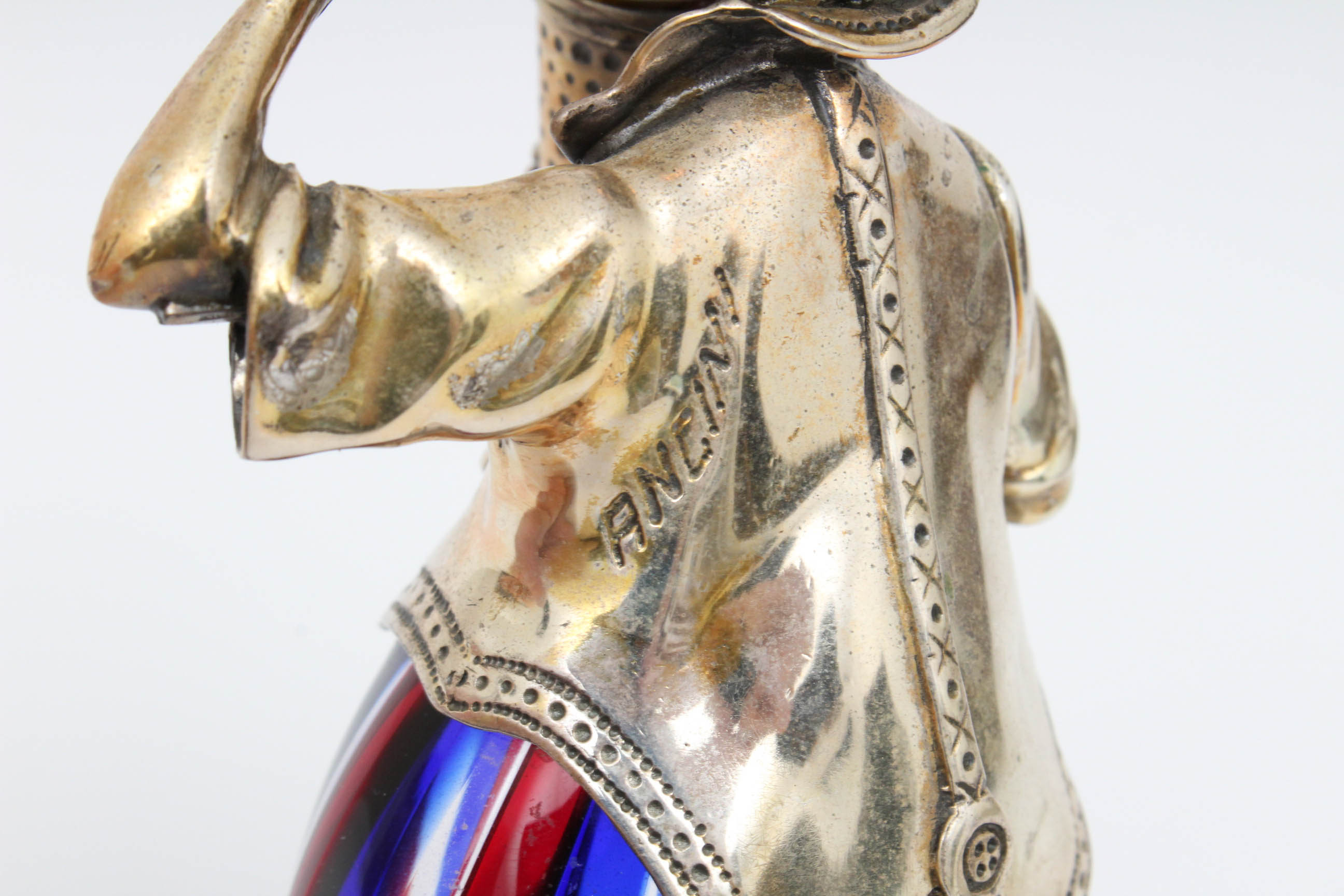 Murano Glass and Sterling Silver Clown Figurine from the Pagliacci D'Argento Collection
