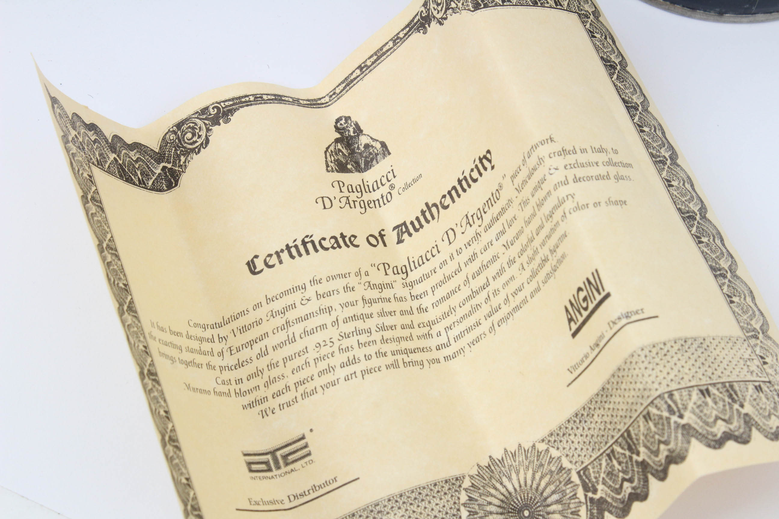 Murano Glass and Sterling Silver Clown Figurine from the Pagliacci D'Argento Collection