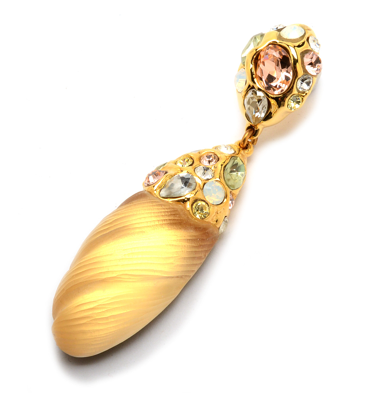 Alexis Bittar Lucite Pierced Earrings Encrusted with Swarovski Crystals