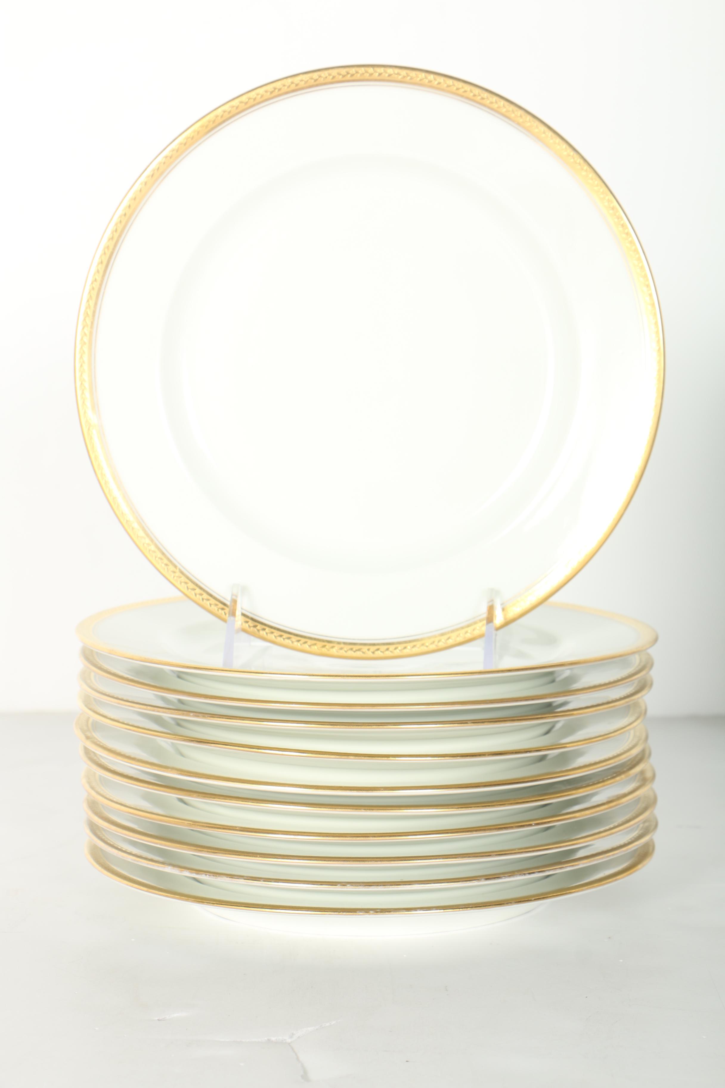 Vignaud Limoges Gold Tone Rimmed China Set