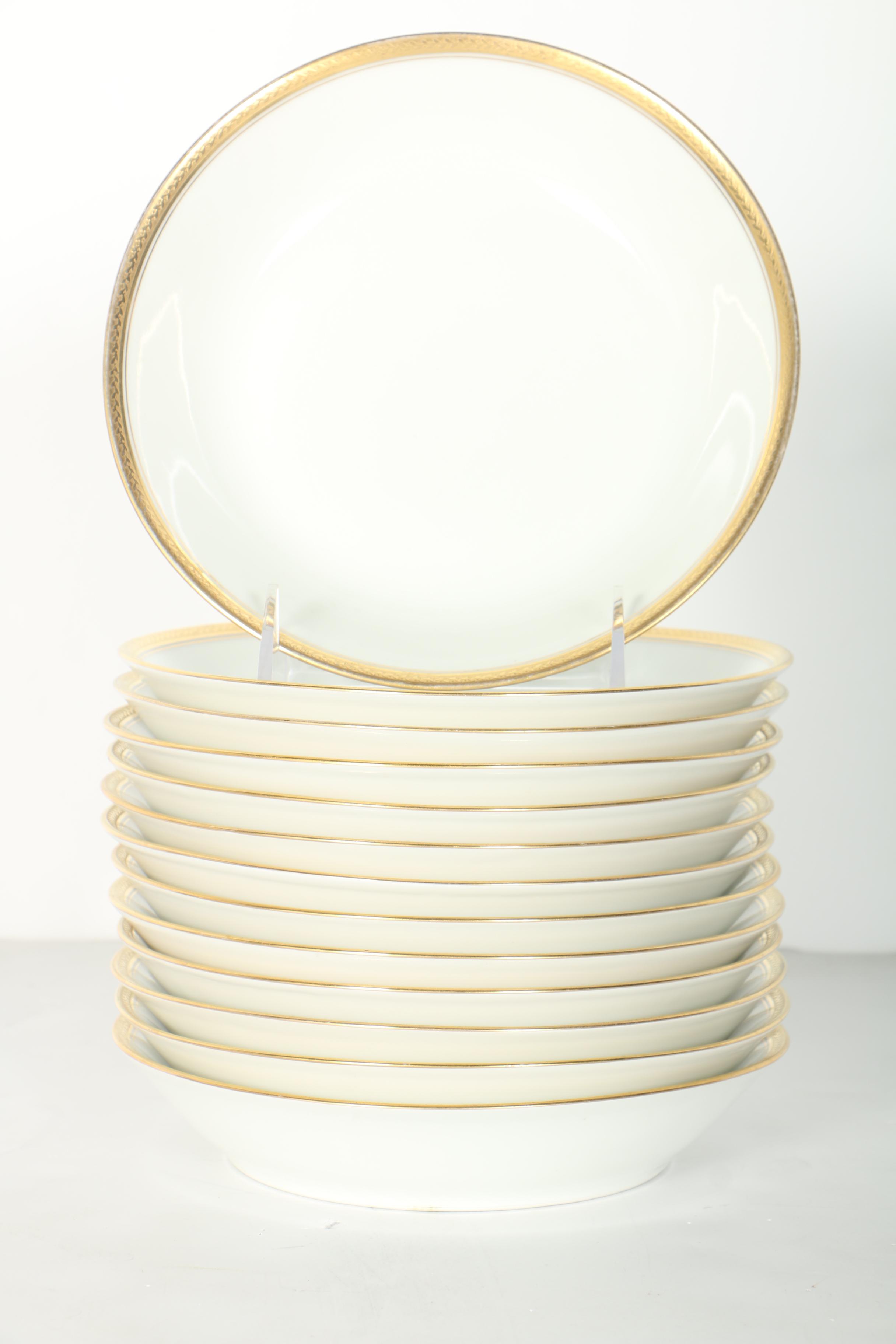Vignaud Limoges Gold Tone Rimmed China Set