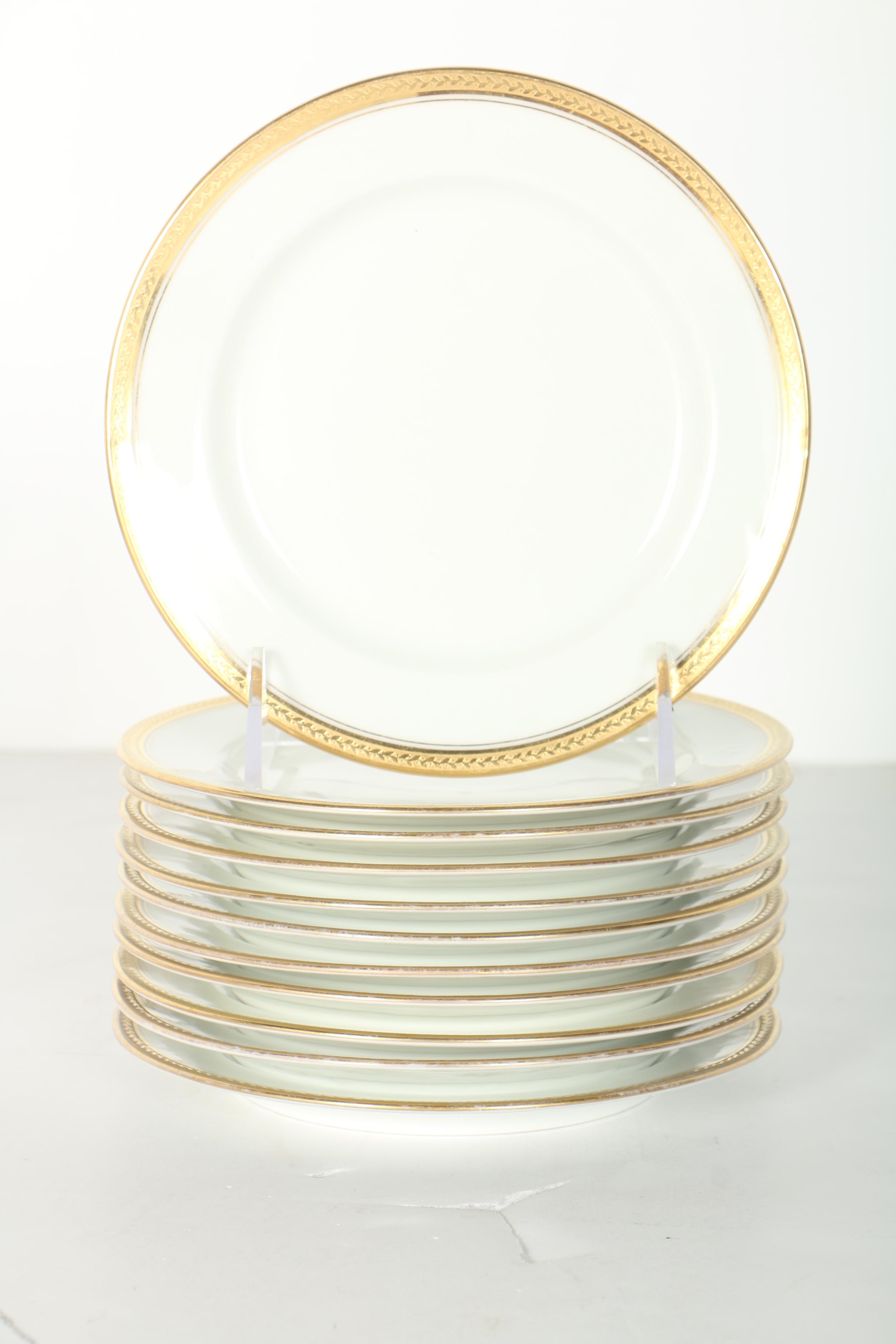 Vignaud Limoges Gold Tone Rimmed China Set
