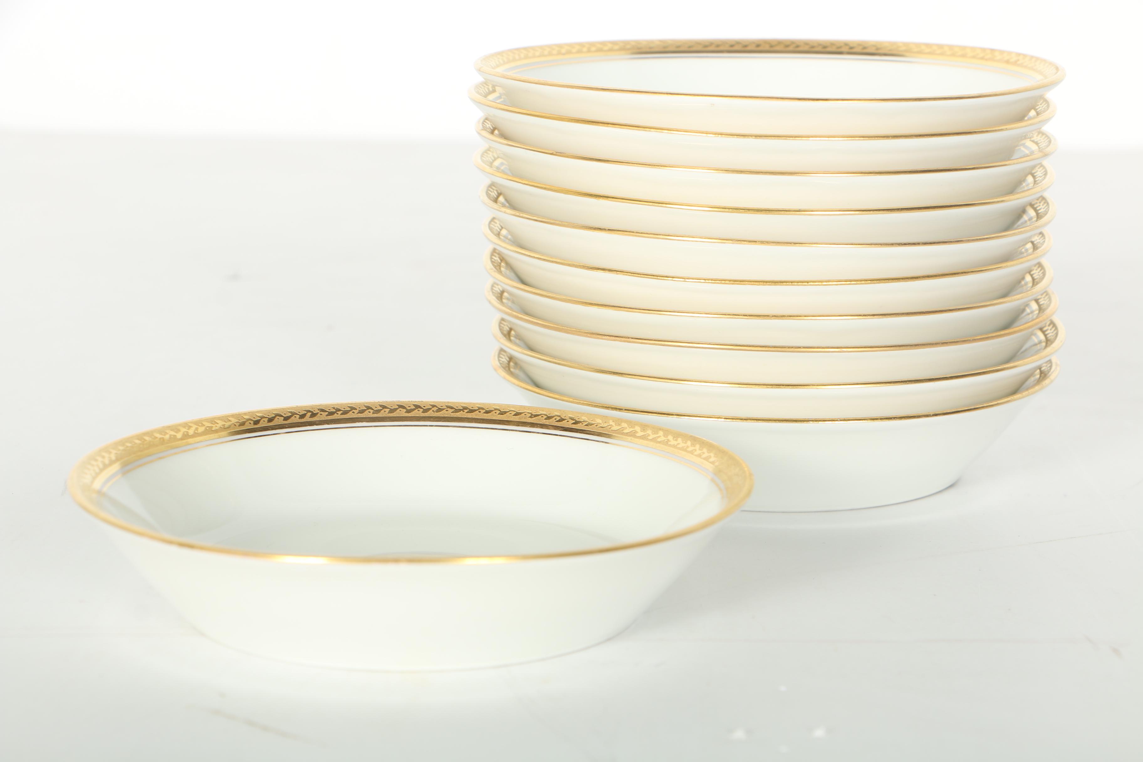 Vignaud Limoges Gold Tone Rimmed China Set