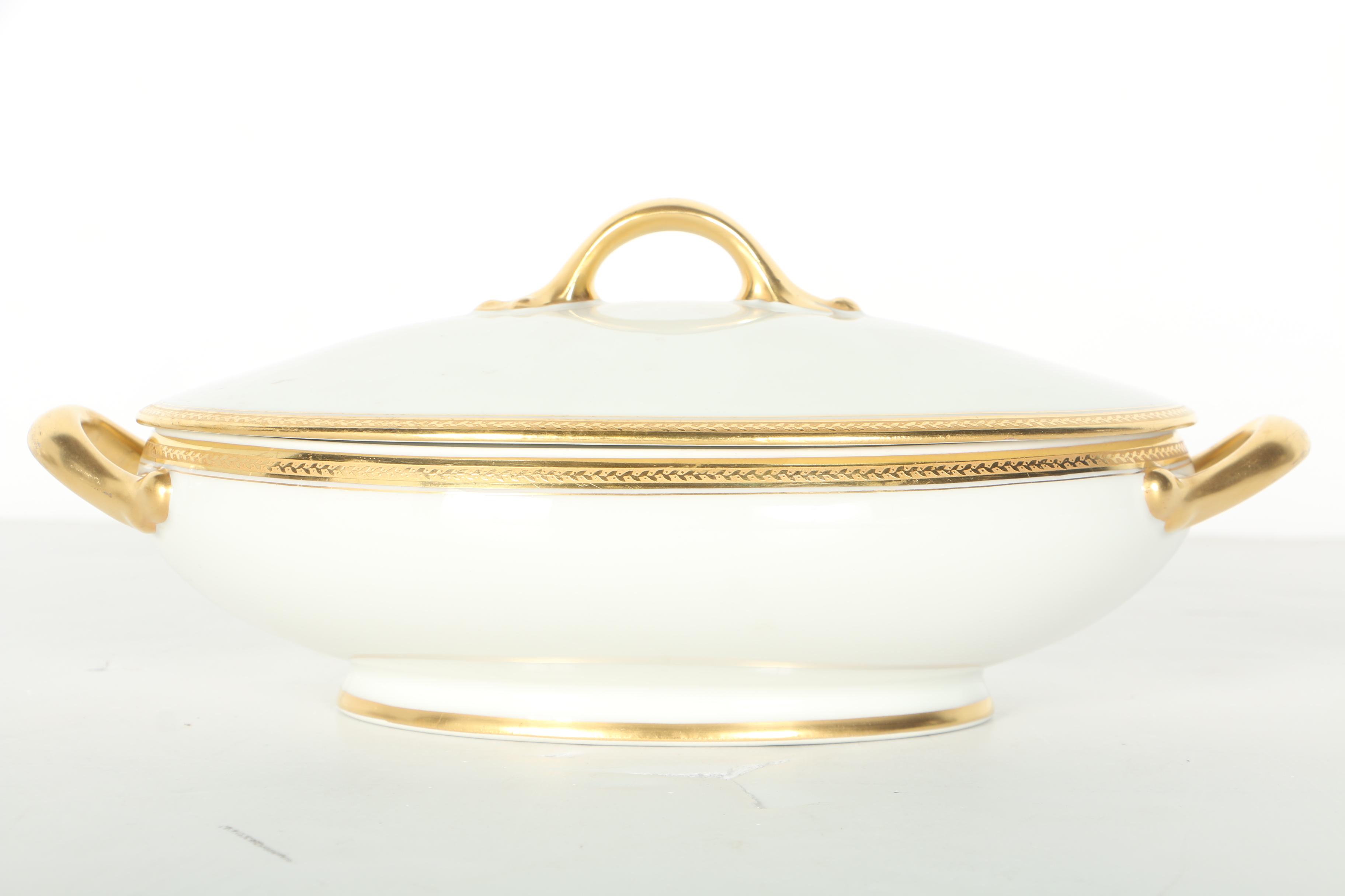 Vignaud Limoges Gold Tone Rimmed China Set