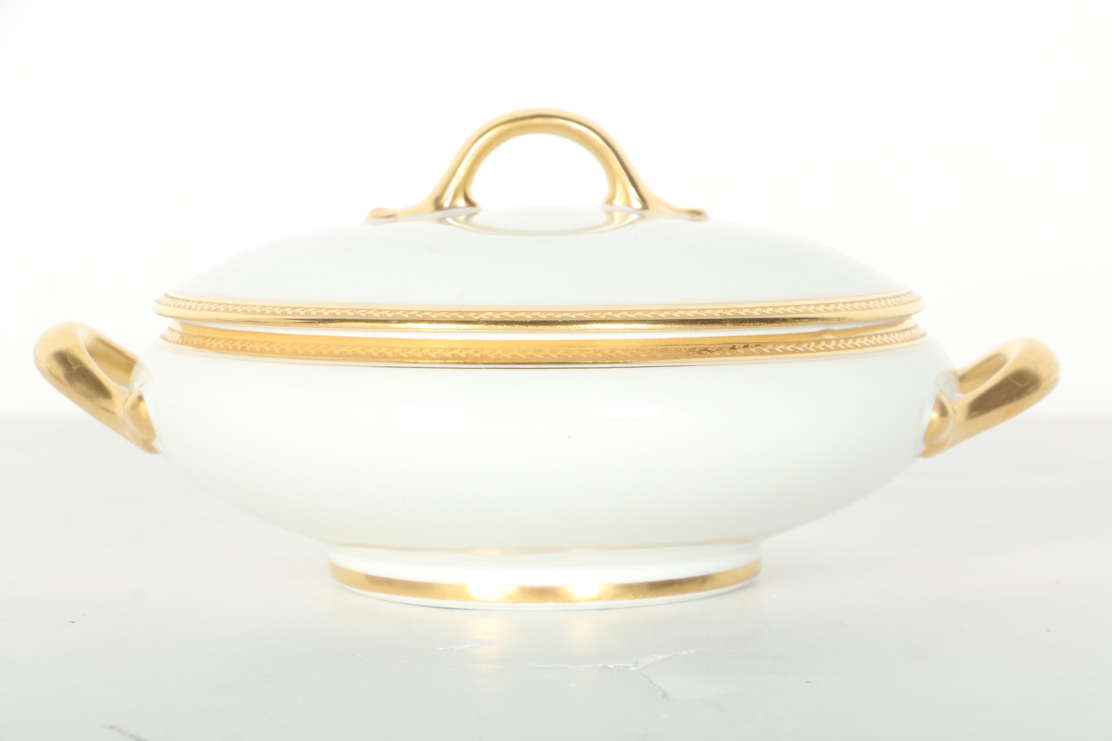 Vignaud Limoges Gold Tone Rimmed China Set