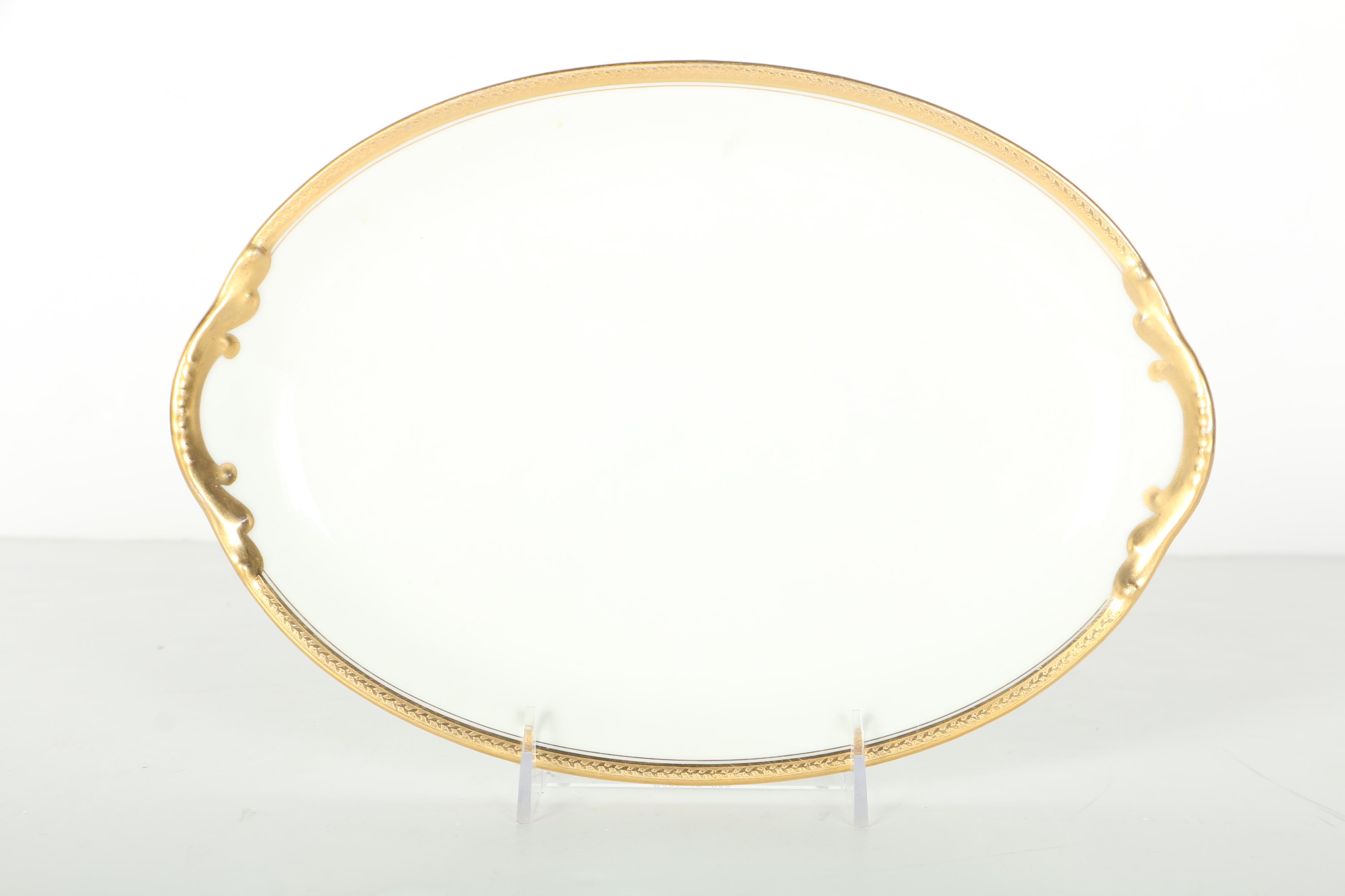 Vignaud Limoges Gold Tone Rimmed China Set