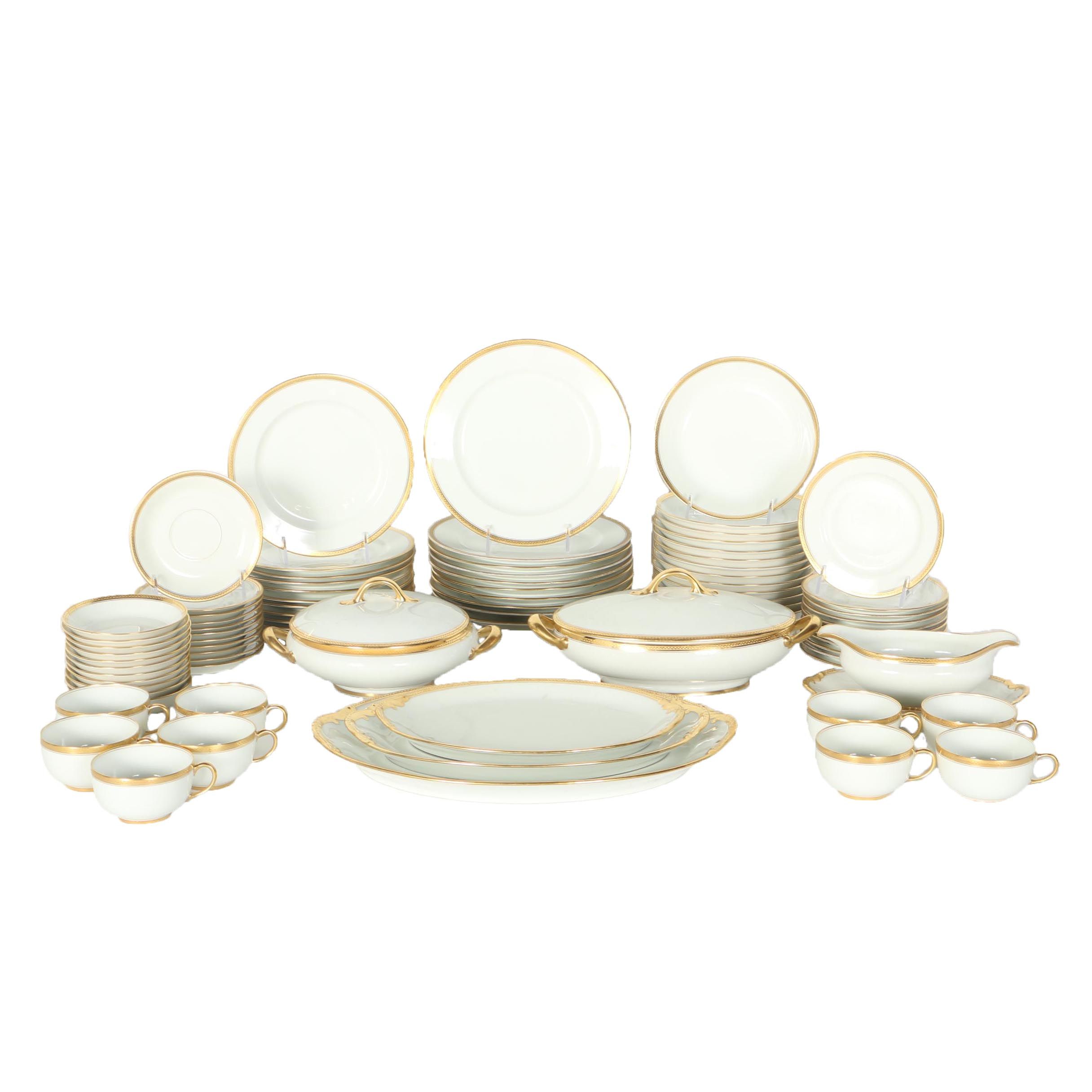 Vignaud Limoges Gold Tone Rimmed China Set