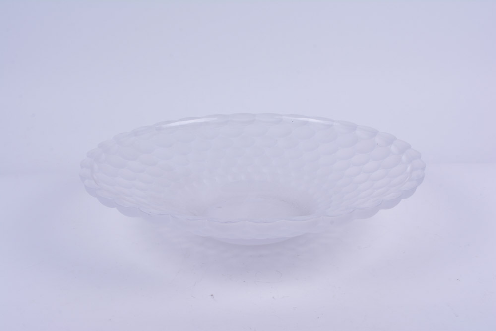Glass Bowl and Metal Tray