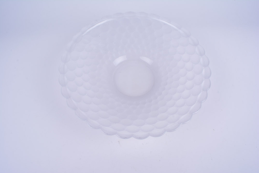 Glass Bowl and Metal Tray