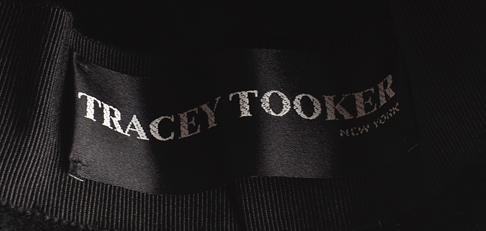 Tracey Tooker of New York Fine Millinery Black Imported Fur Felt Picture Hat Trimmed in Black Rabbit Fur