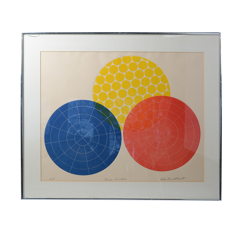 Lola Breidbart Artist's Proof Serigraph "Three Circles"