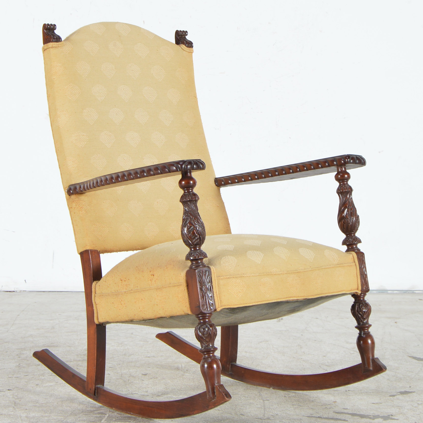 Liverpool Wood and Upholstery Antique Rocking Chair