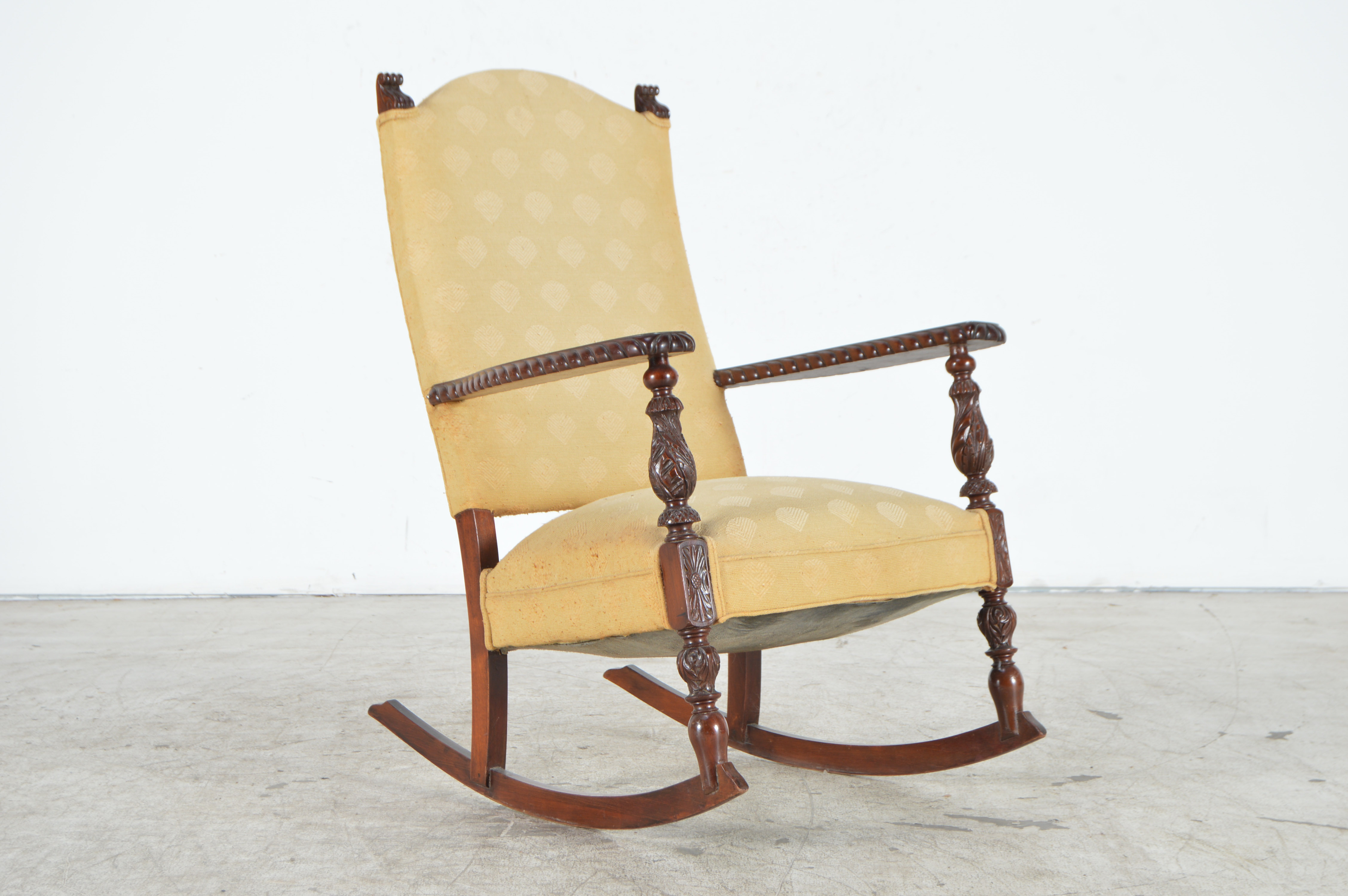 Liverpool Wood and Upholstery Antique Rocking Chair