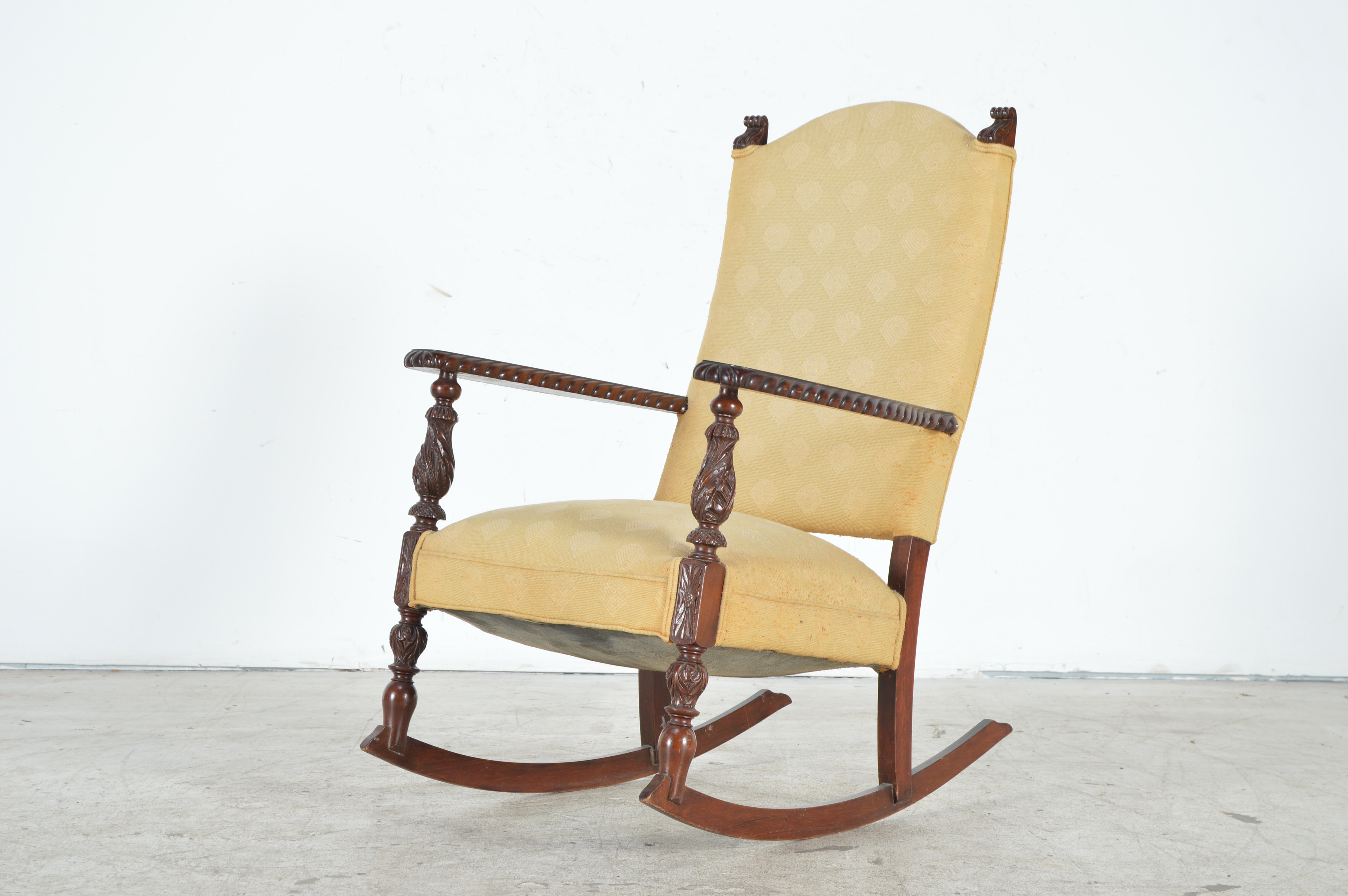 Liverpool Wood and Upholstery Antique Rocking Chair
