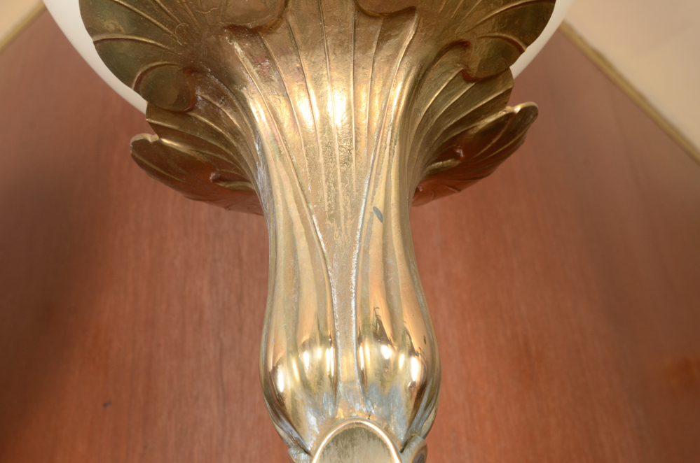 Pair of Art Nouveau Brass Floor Lamps