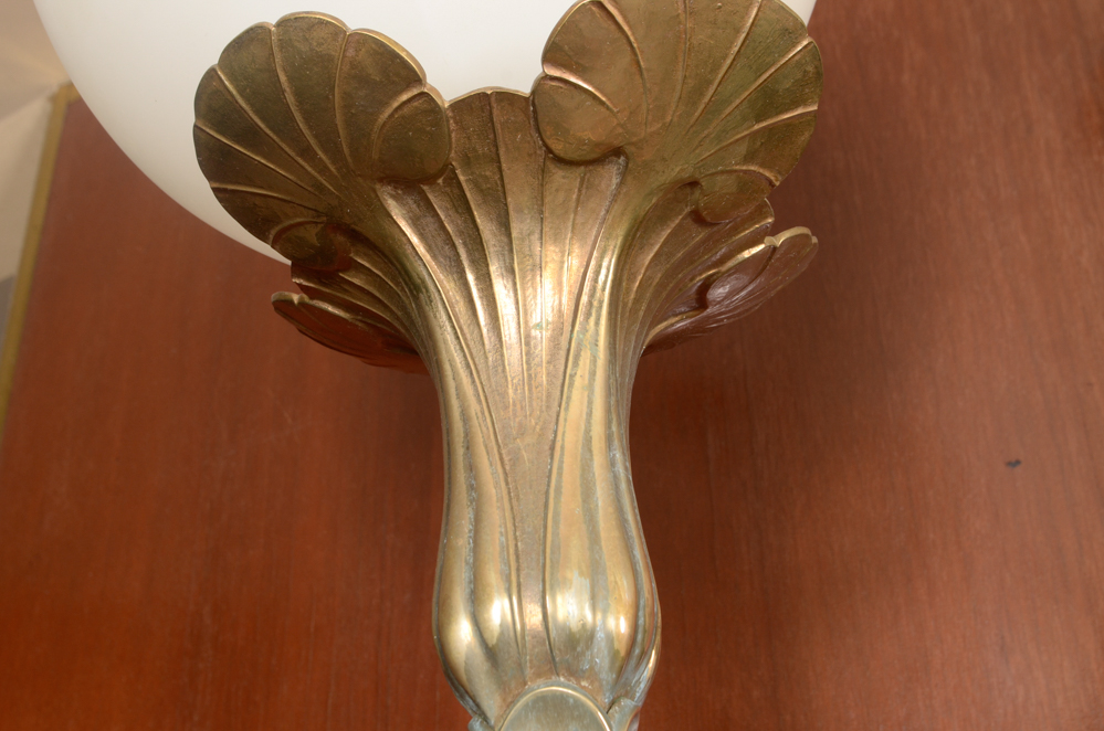 Pair of Art Nouveau Brass Floor Lamps