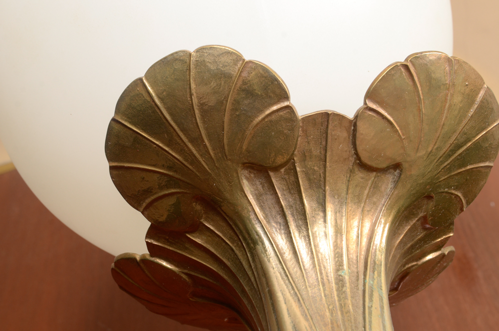 Pair of Art Nouveau Brass Floor Lamps