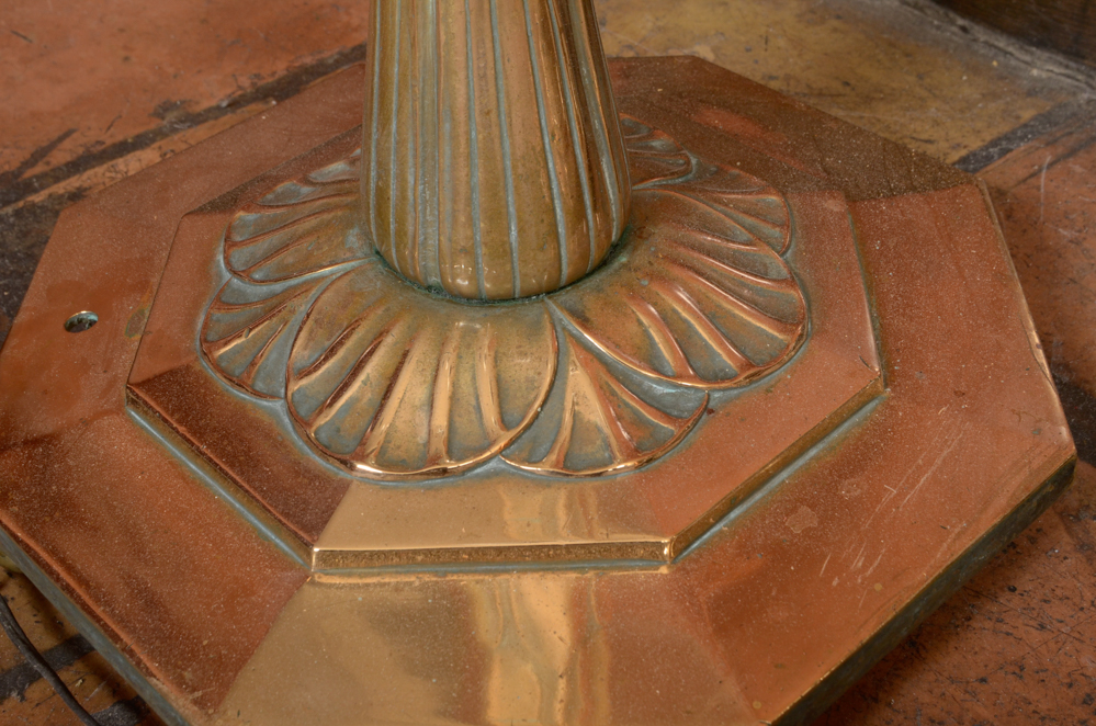 Pair of Art Nouveau Brass Floor Lamps