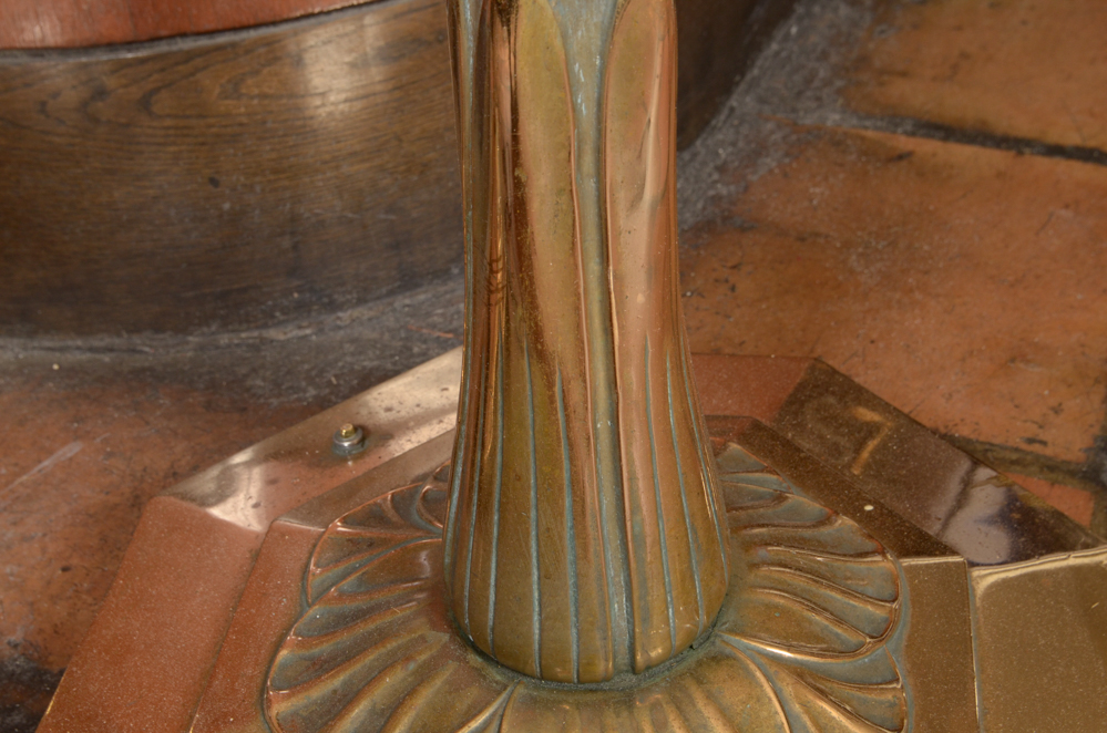 Pair of Art Nouveau Brass Floor Lamps