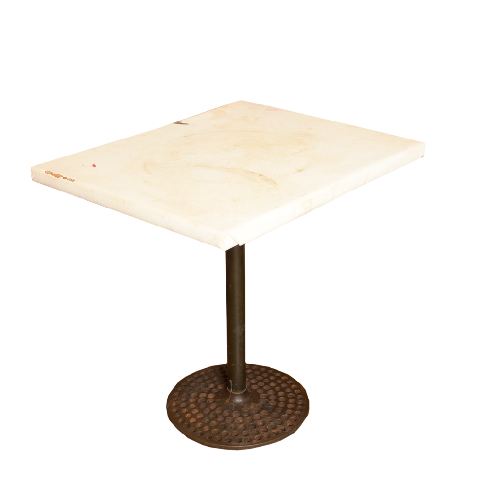 Ten Restaurant Pedestal Tables With Cast Metal Bases
