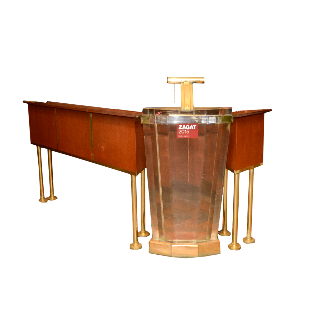 Acrylic Restaurant Host Stand with L-Shaped Station