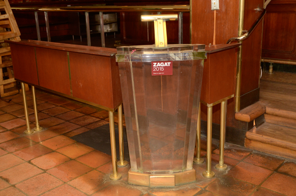 Acrylic Restaurant Host Stand with L-Shaped Station