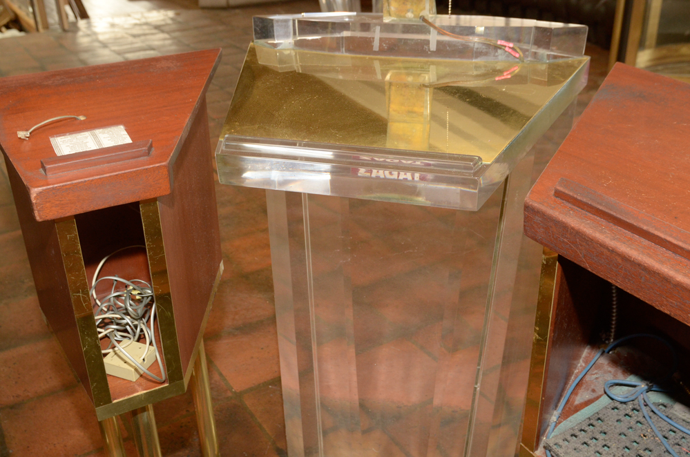 Acrylic Restaurant Host Stand with L-Shaped Station