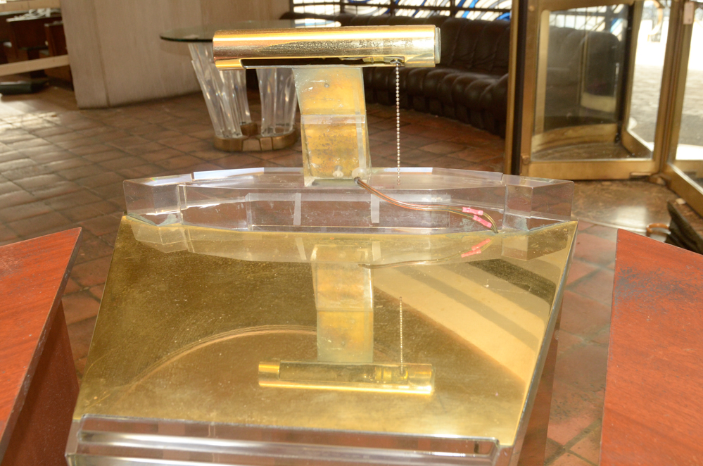 Acrylic Restaurant Host Stand with L-Shaped Station