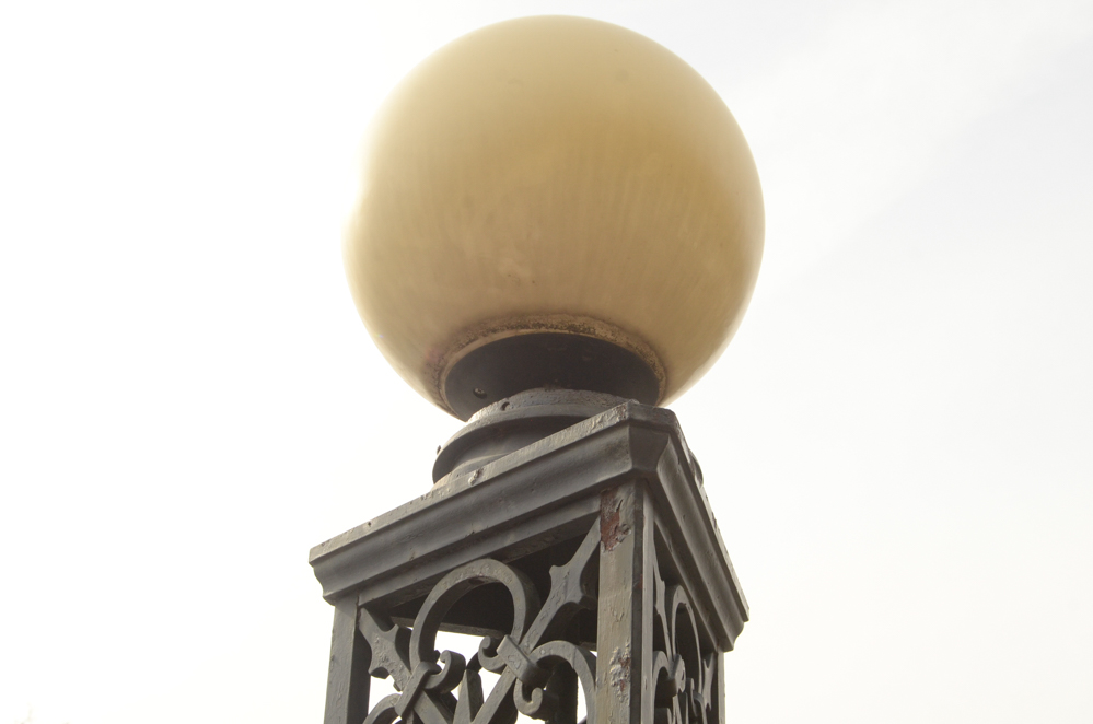 Pair of Large Iron Deco-Style Outdoor Lampposts
