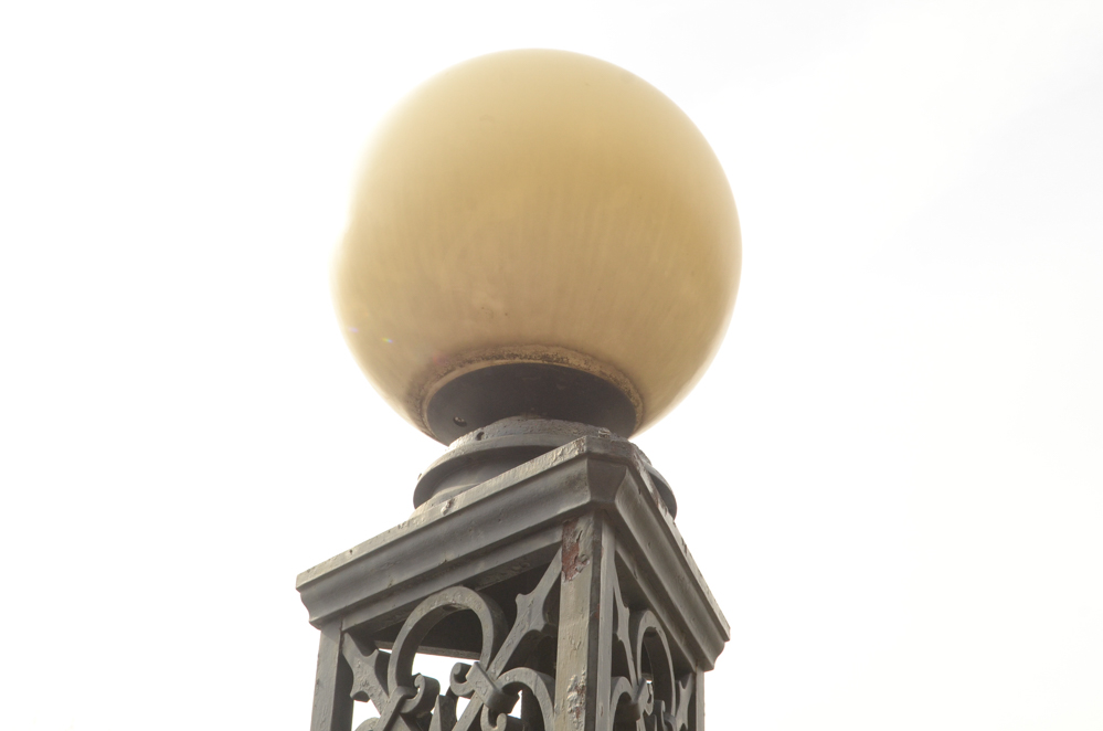 Pair of Large Iron Deco-Style Outdoor Lampposts