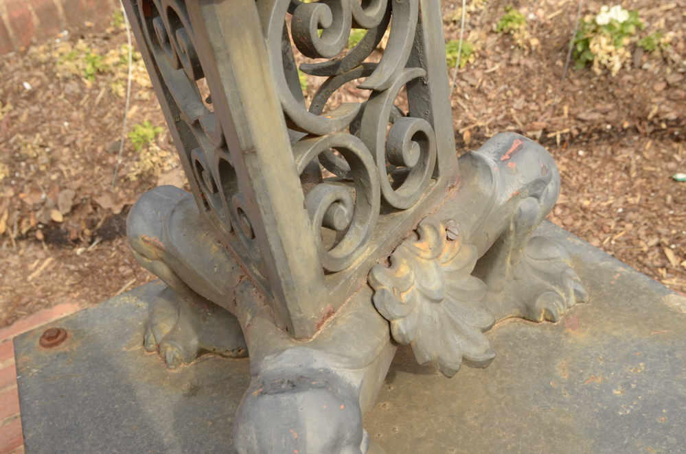 Pair of Large Iron Deco-Style Outdoor Lampposts
