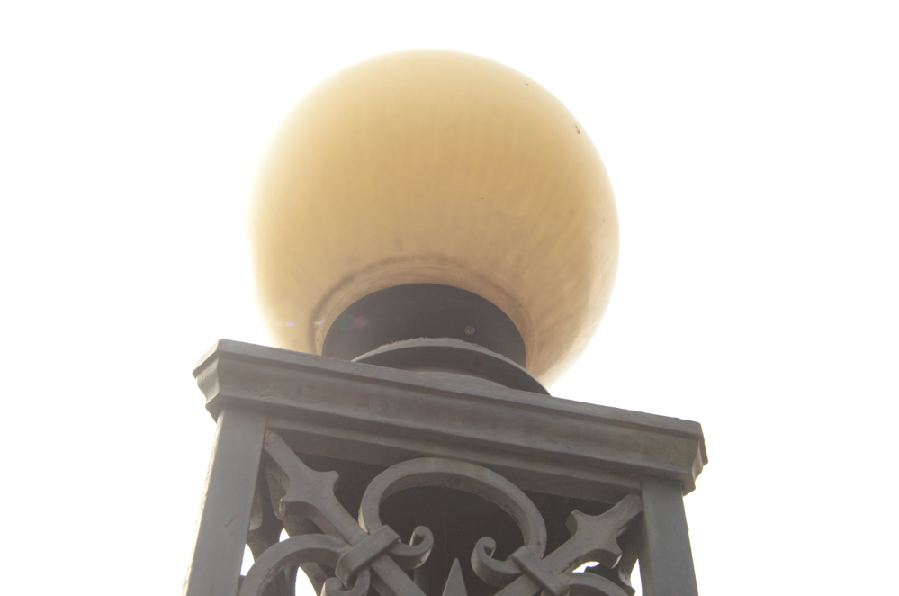 Pair of Large Iron Deco-Style Outdoor Lampposts