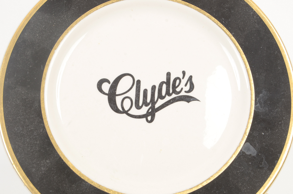 Eight "Clyde's" Dinner Plates