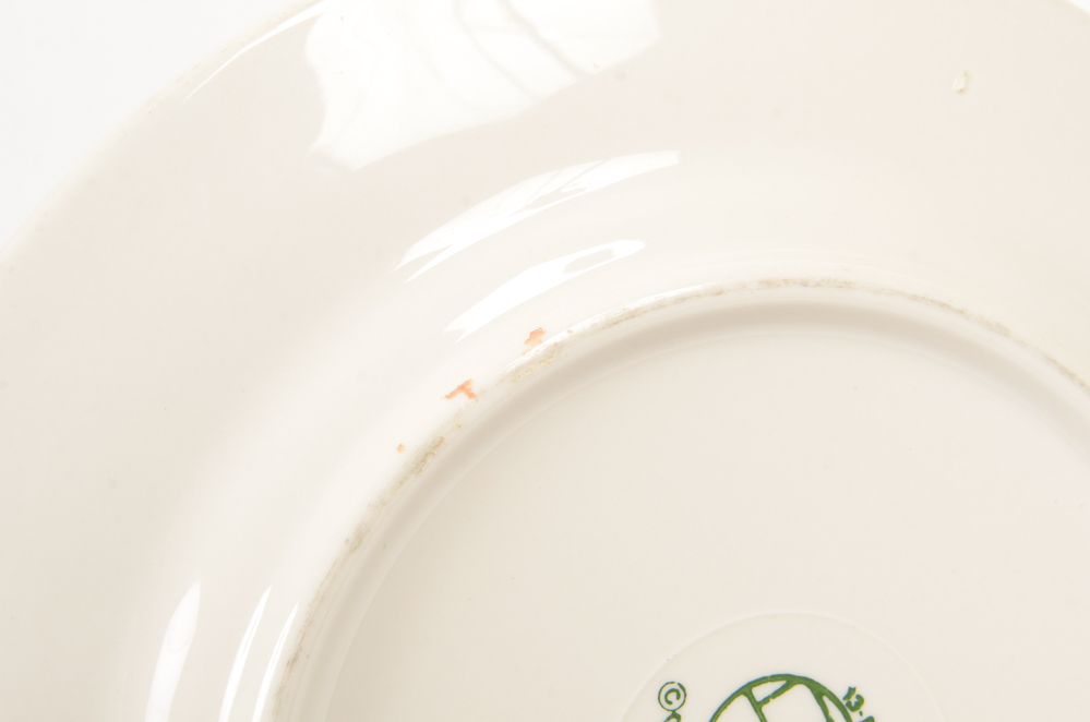 Eight "Clyde's" Dinner Plates