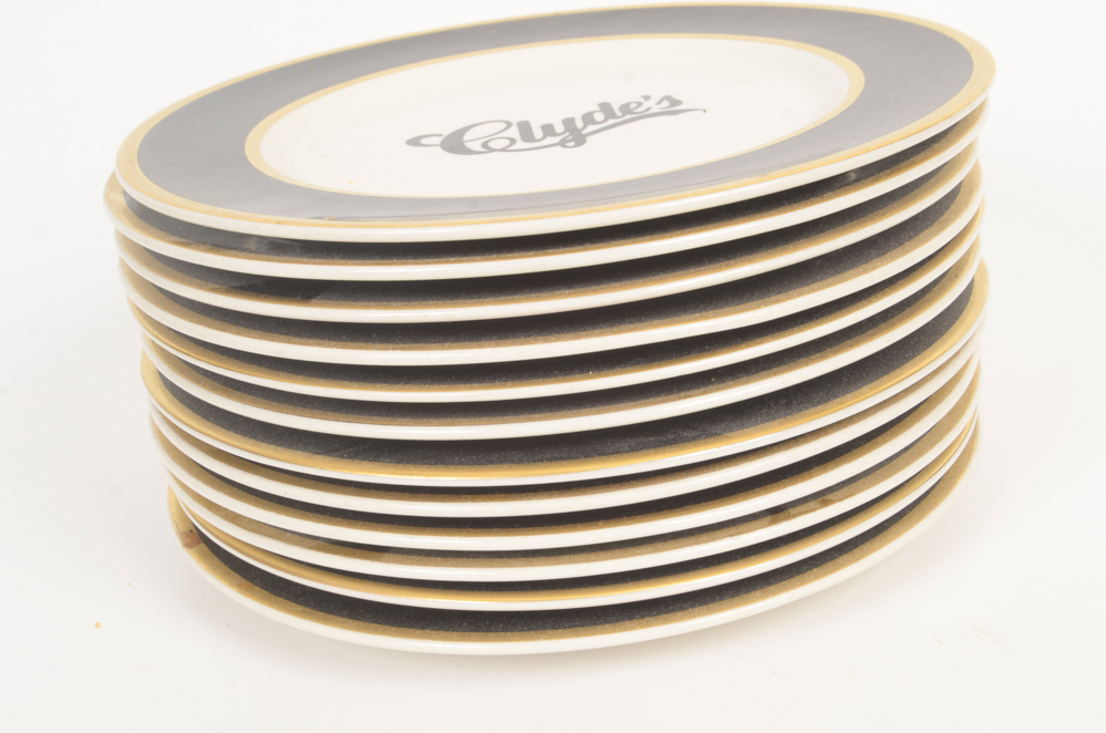 12 "Clyde's" Dinner Plates