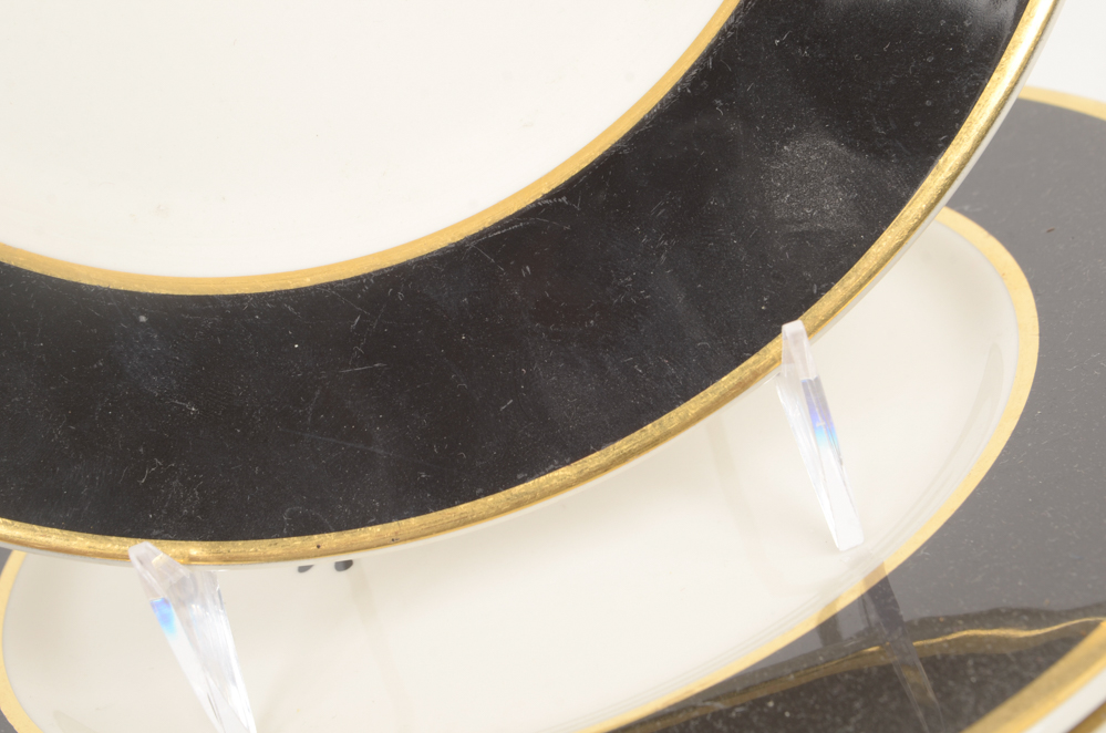 Eight "Clyde's" Dinner Plates