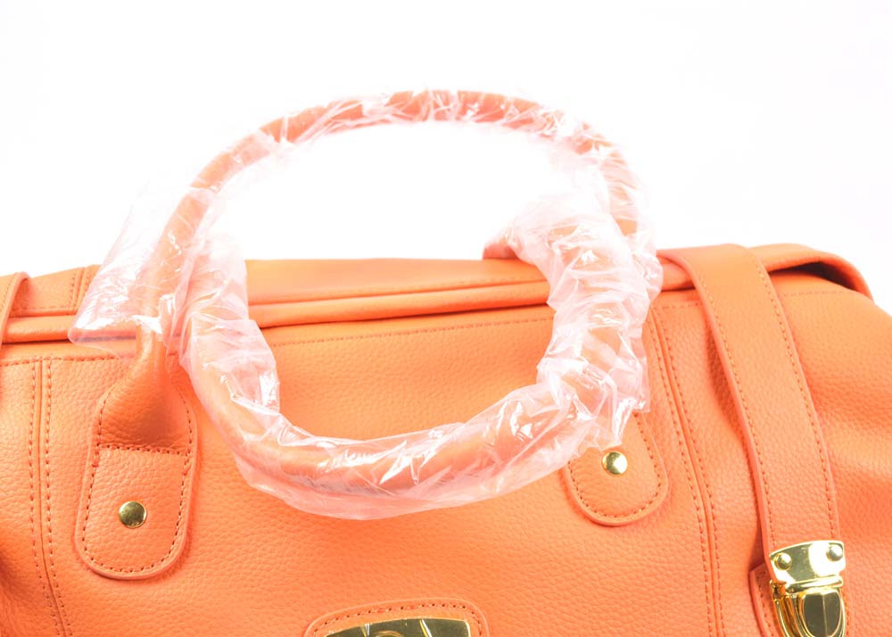 Orange Leather Joy Mangano Duffle with Better Beauty Case