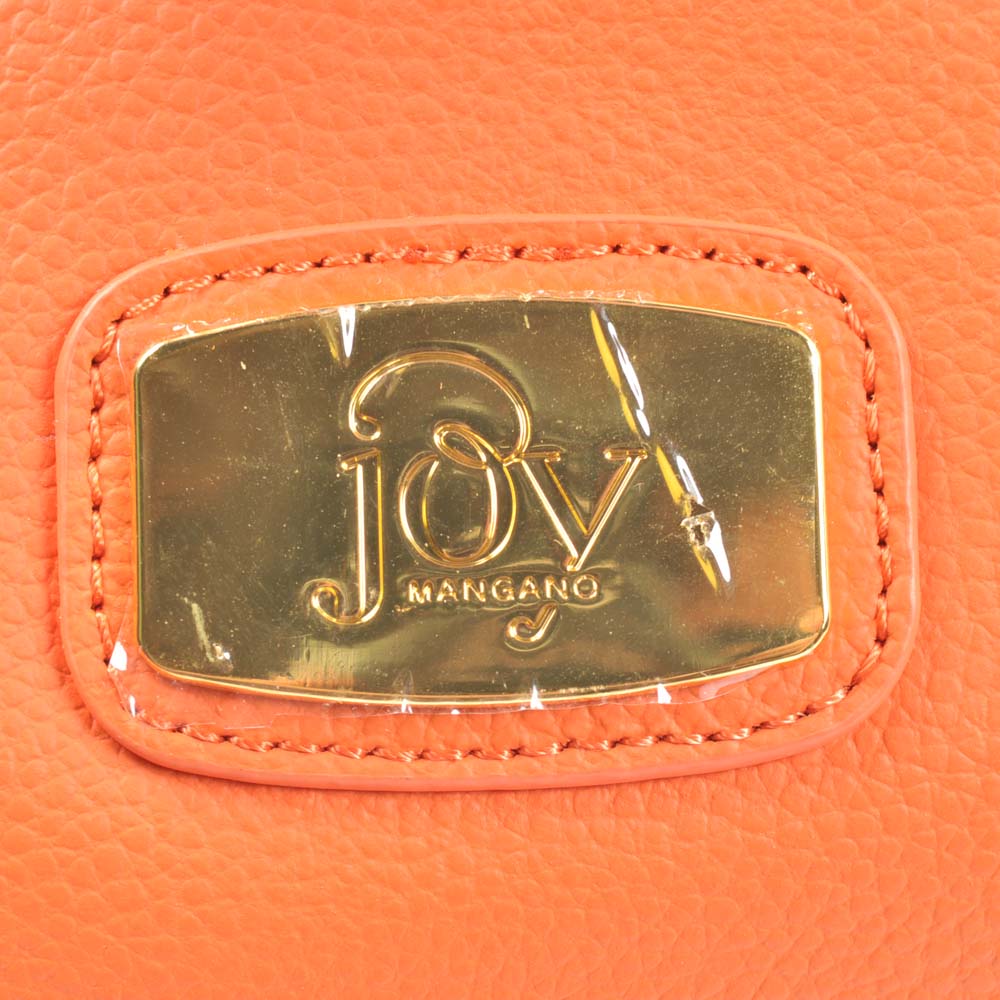 Orange Leather Joy Mangano Duffle with Better Beauty Case
