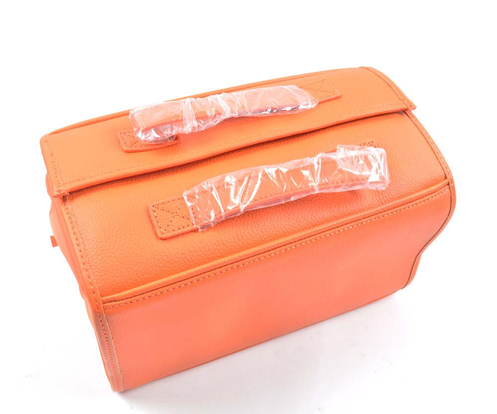 Orange Leather Joy Mangano Duffle with Better Beauty Case