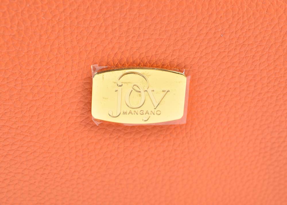 Orange Leather Joy Mangano Duffle with Better Beauty Case