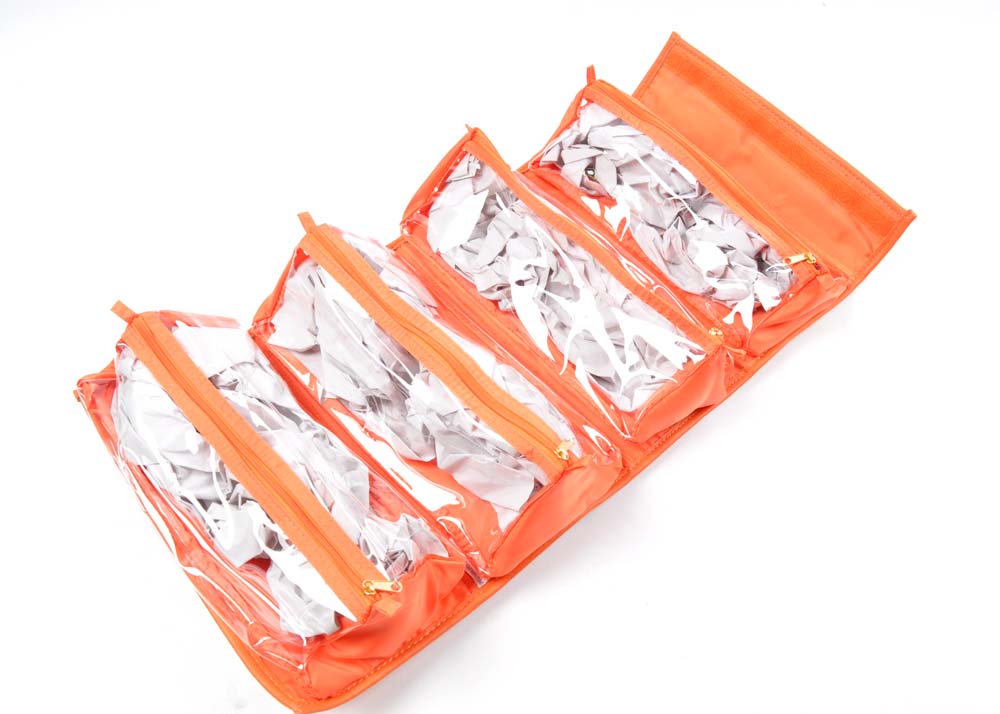 Orange Leather Joy Mangano Duffle with Better Beauty Case