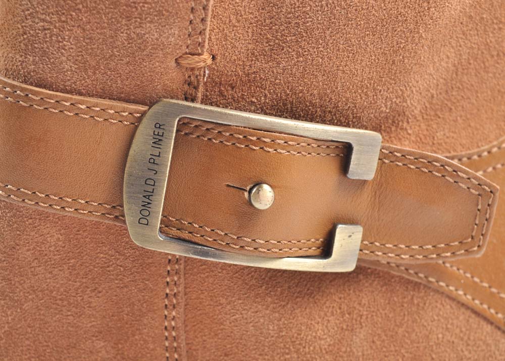 Donald J. Pliner Brown Seude and Leather Booties