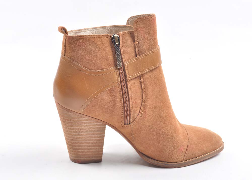 Donald J. Pliner Brown Seude and Leather Booties