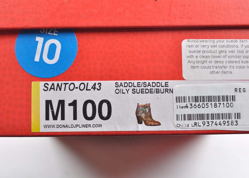 Donald J. Pliner Brown Seude and Leather Booties