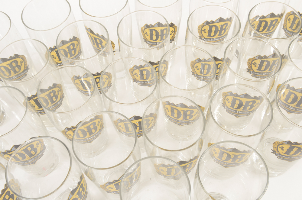 Collection of 33 Devil's Backbone Beer Glasses